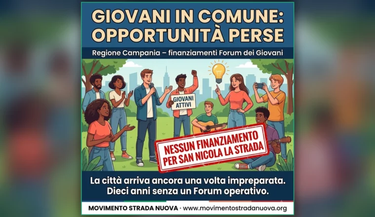 «Giovani in Comune»: San Nicola la Strada ancora fuori dai finanziamenti regionali